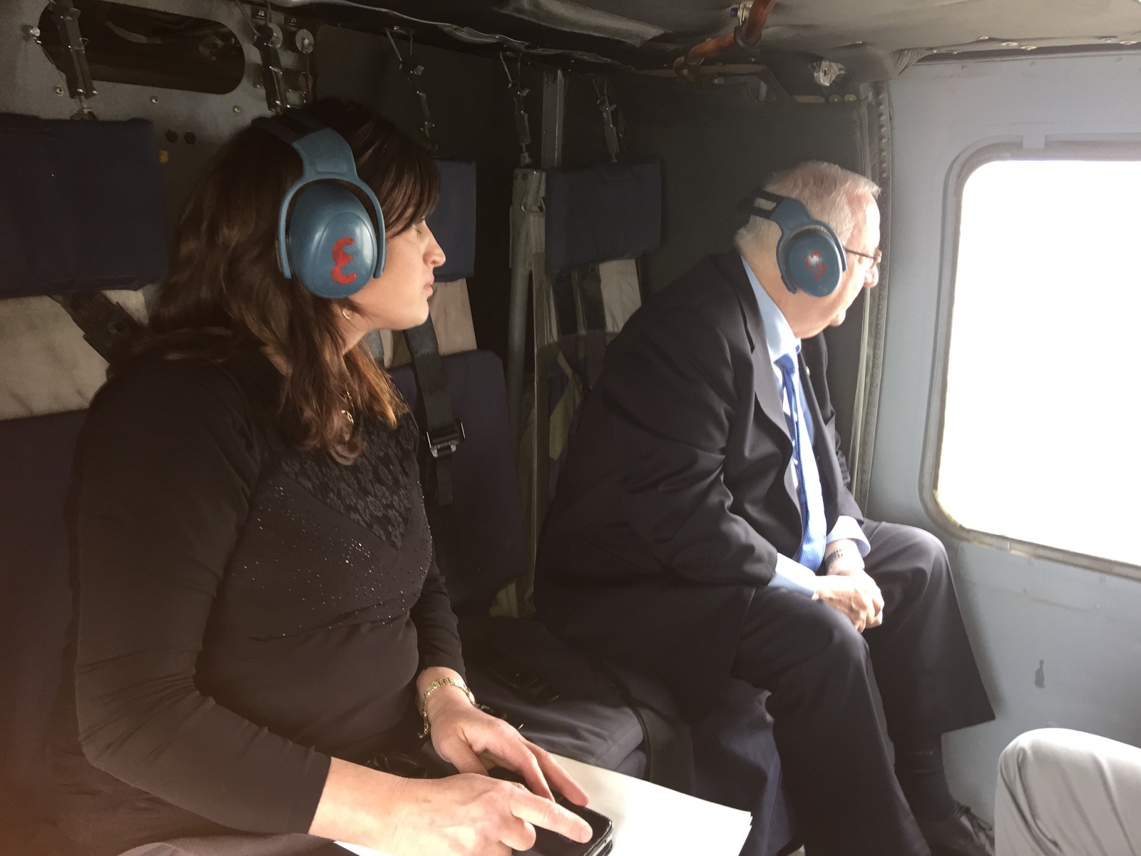 Dr. Ravitz in flight with President Rivlin